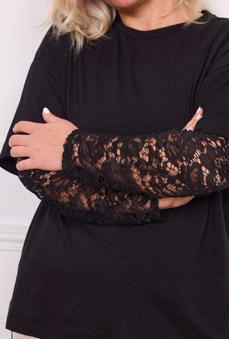 Tshirt dentelle noir - Luna