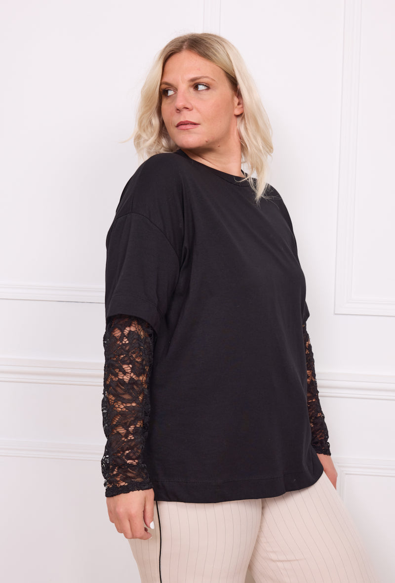 Tshirt dentelle noir - Luna