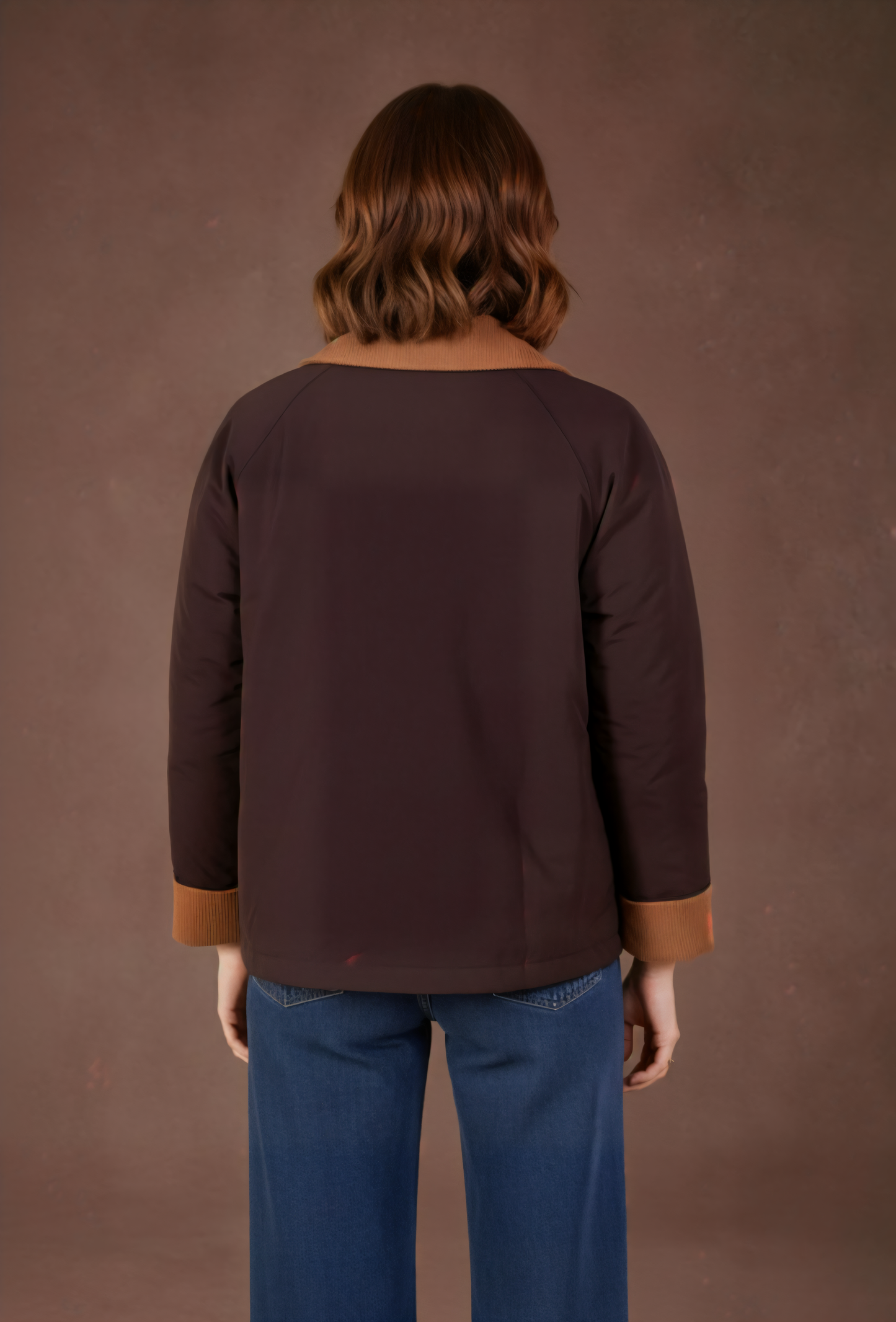 Veste col velours côtelé contrasté - Tess