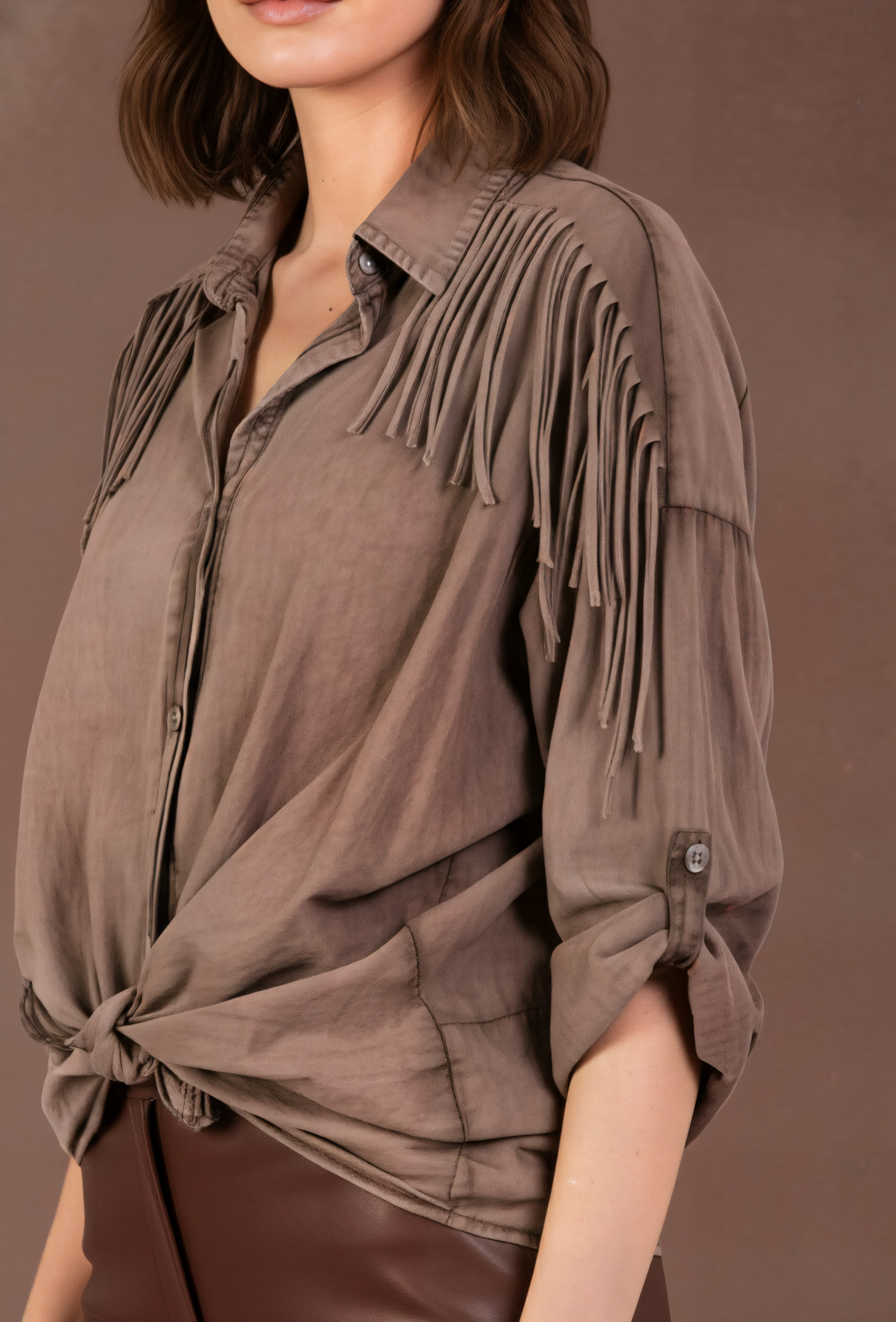 Chemise à franges nouée - Mady