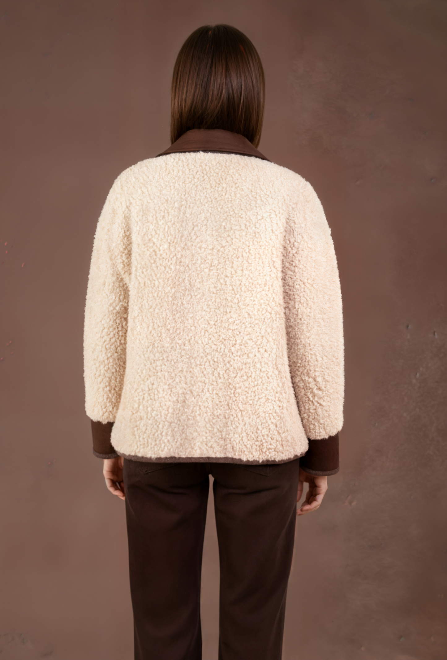 Veste bouclette contrastée - Naya