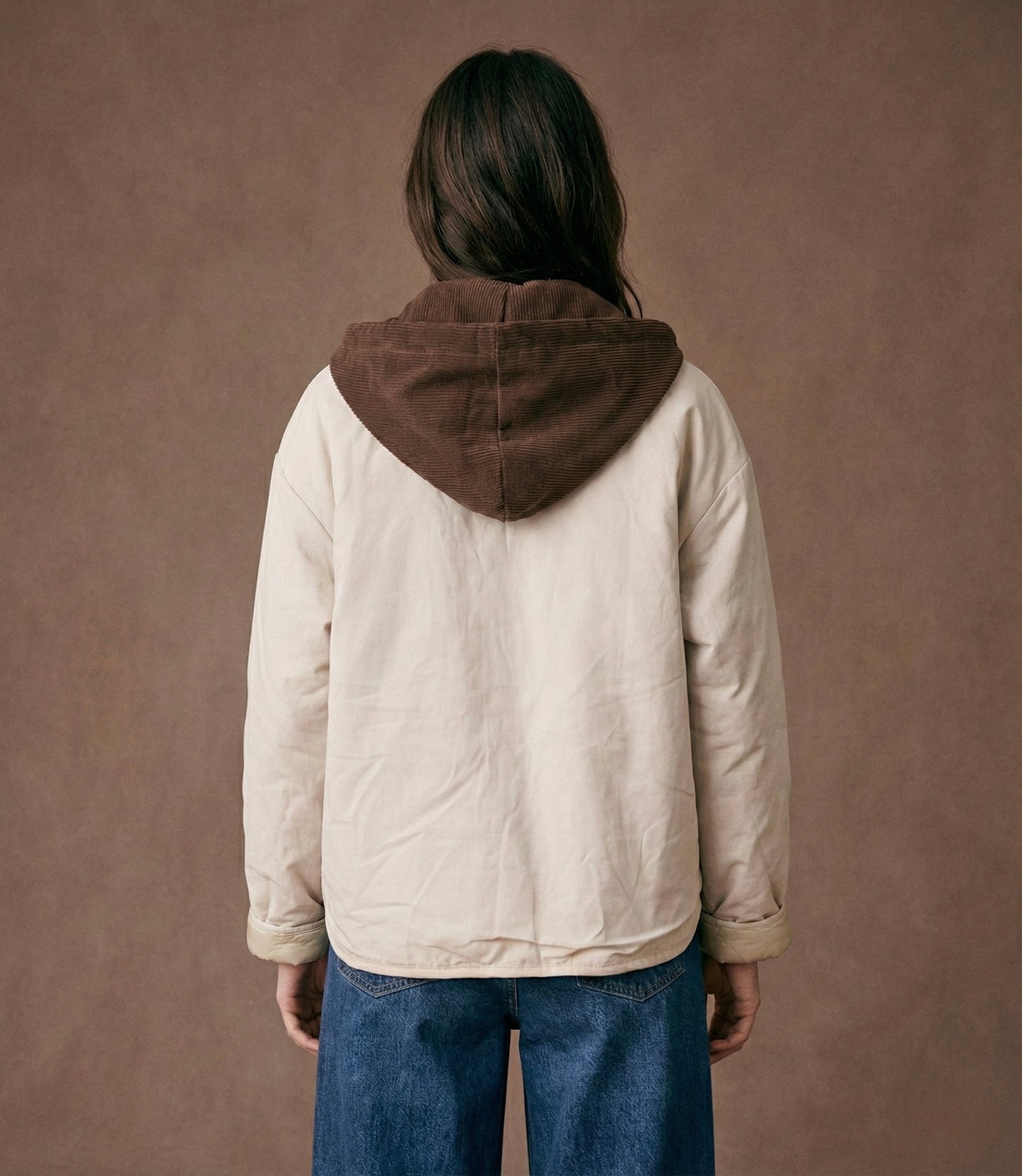Veste matelassée à capuche velours côtelé amovible - Kyle