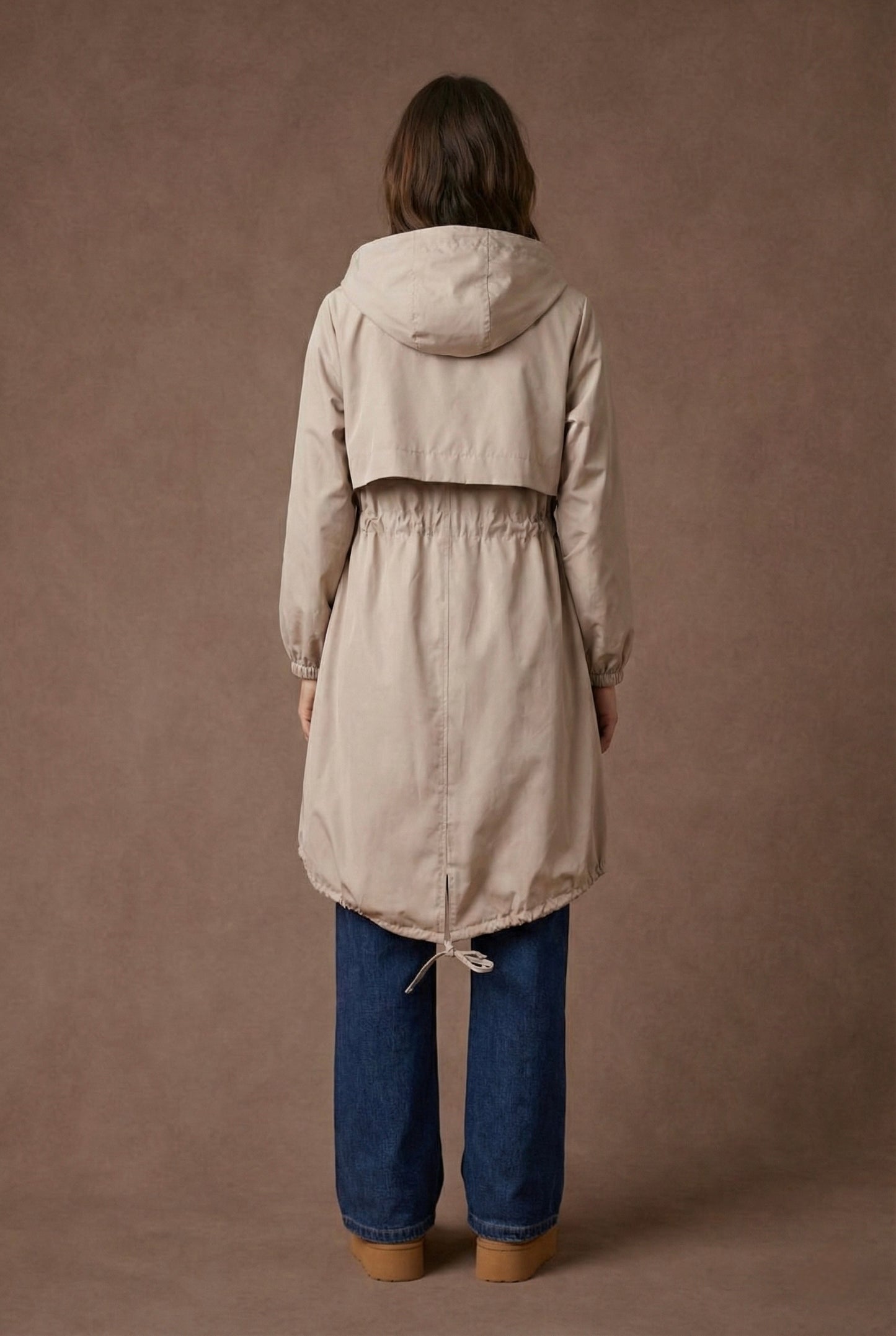 Parka longue à capuche avec cordons ajustables - Ysel