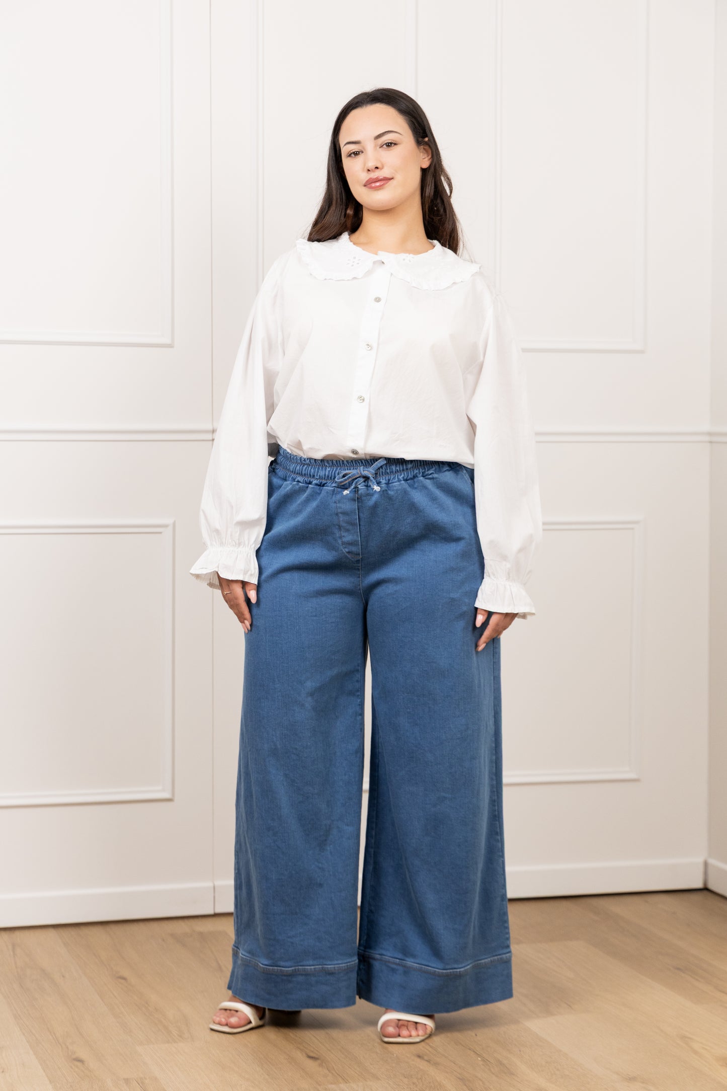 Chemise col claudine brodé - Anne