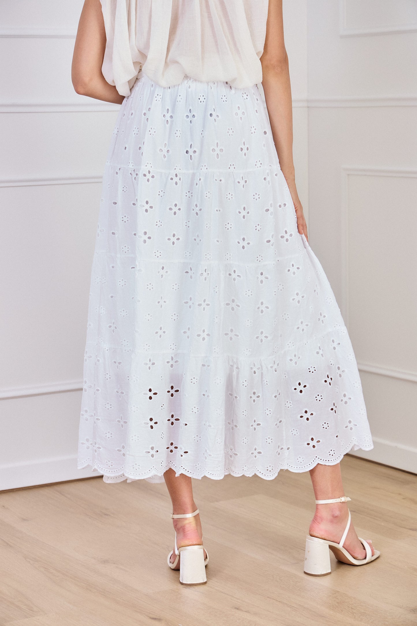 Jupe broderie blanche - Lys