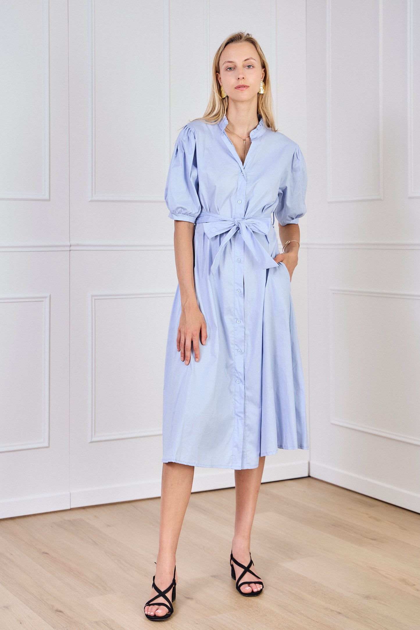 Robe chemise bleu - Lily