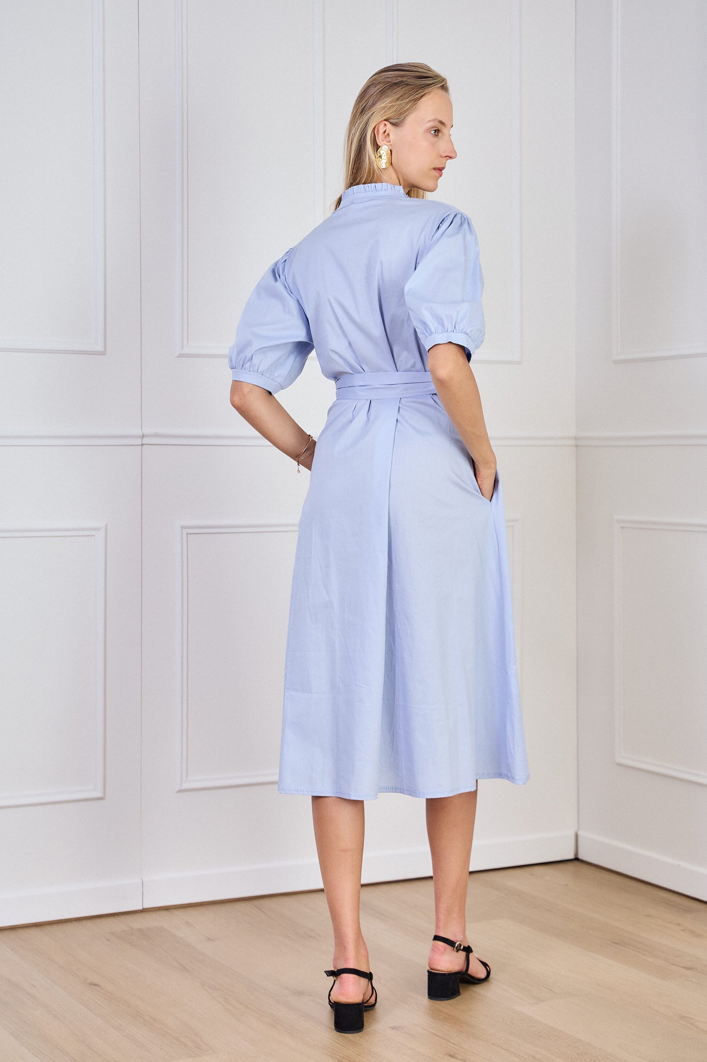 Robe chemise bleu - Lily