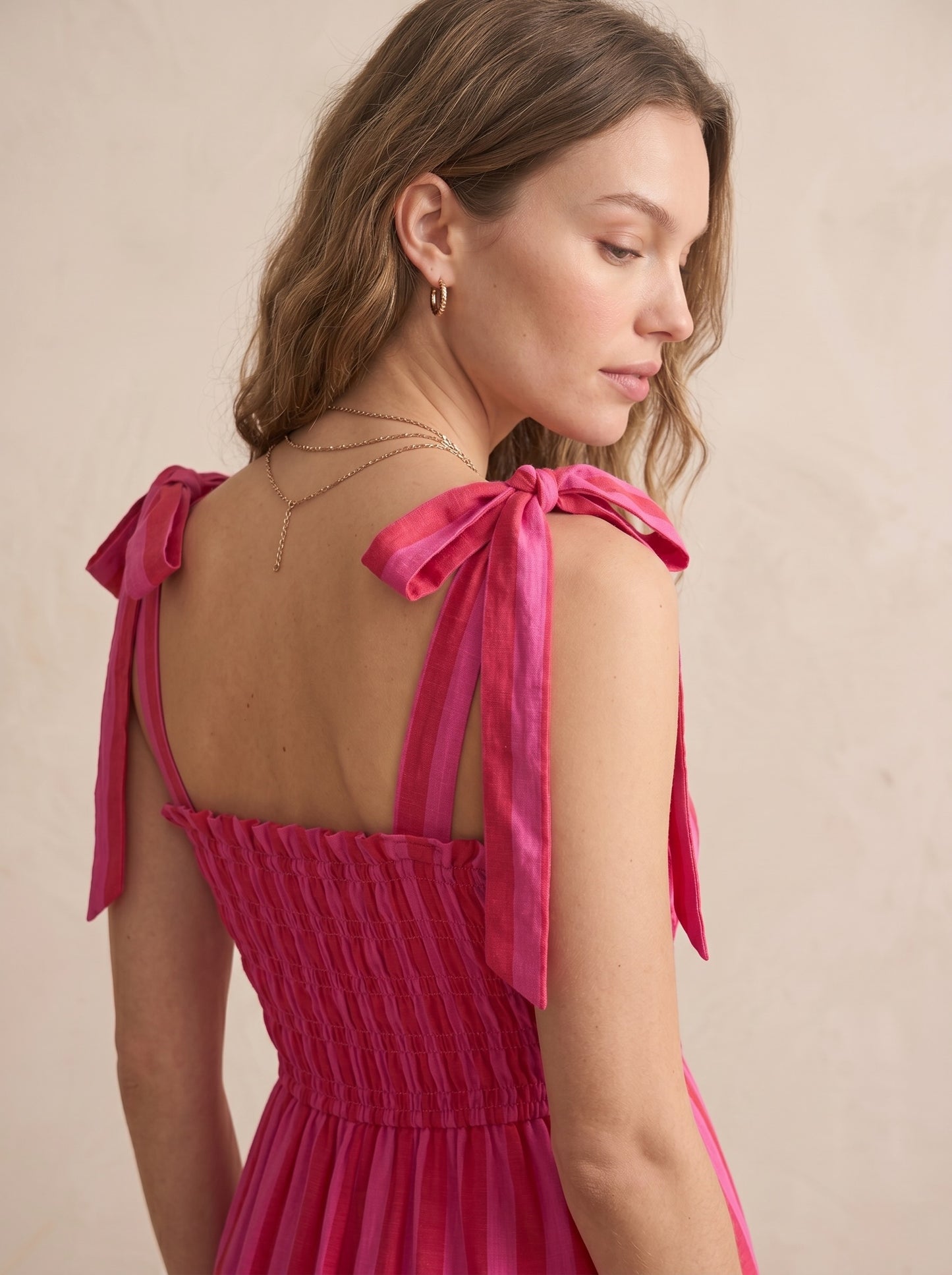 Robe smockée à rayures - Alix