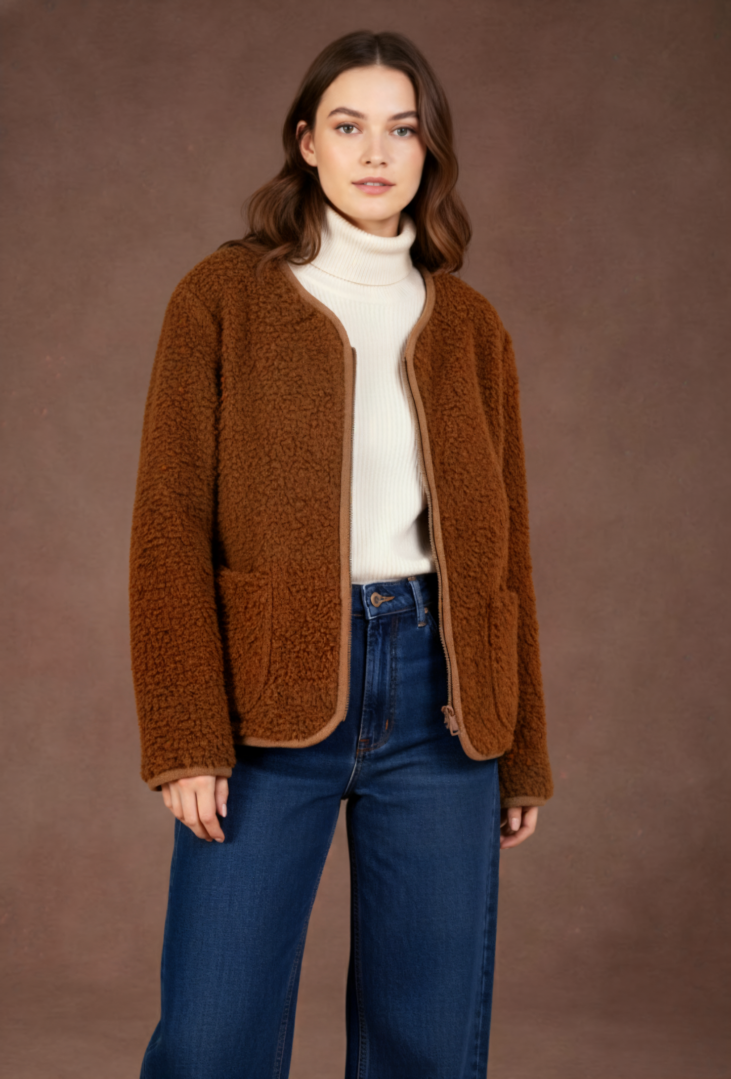 Veste bouclette zip - Gia