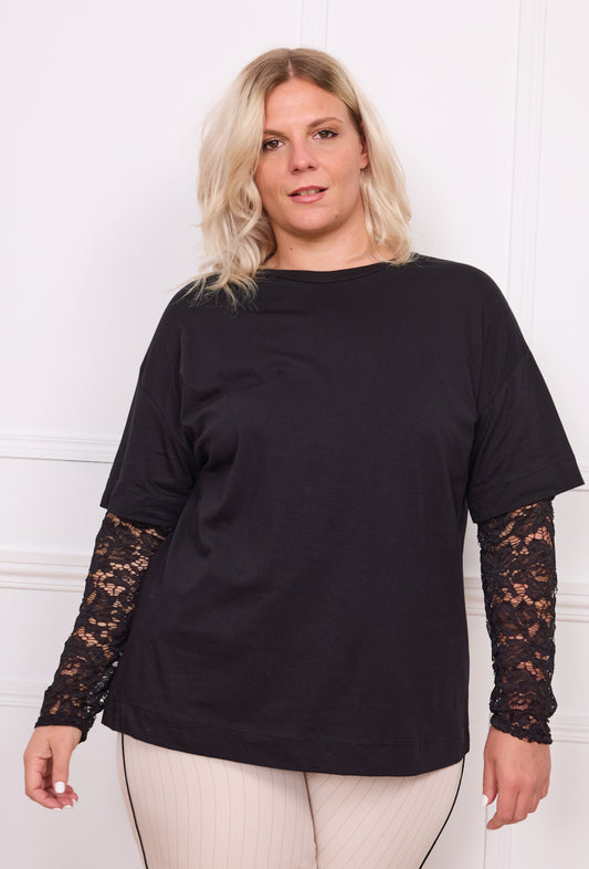Tshirt dentelle noir - Luna