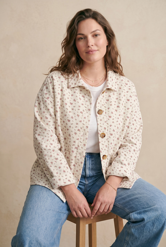 Curve - Veste denim à fleurs - Sidonie