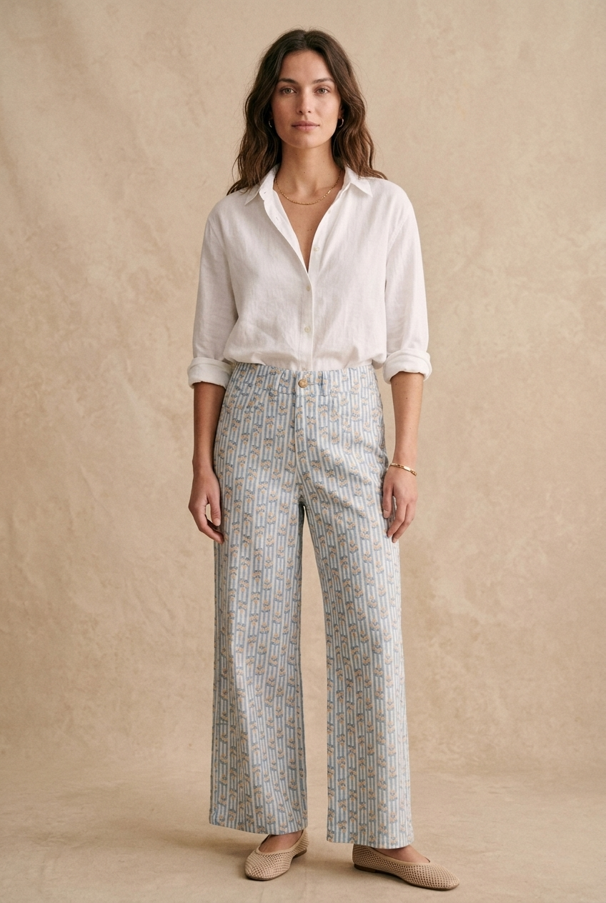 Pantalon rayé et imprimé - Marta