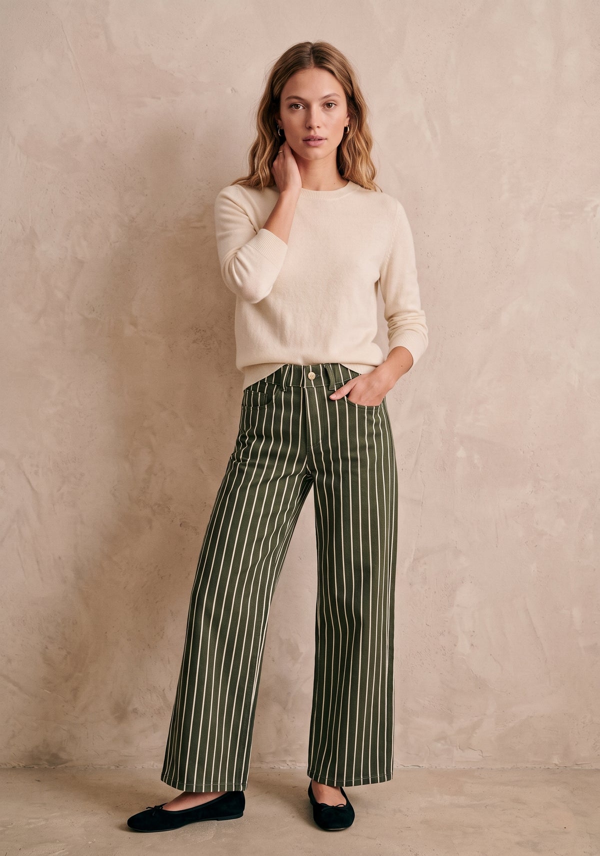 Pantalon large à rayures - Azel