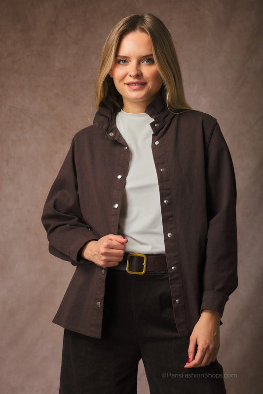 Surchemise à col montant - Léane