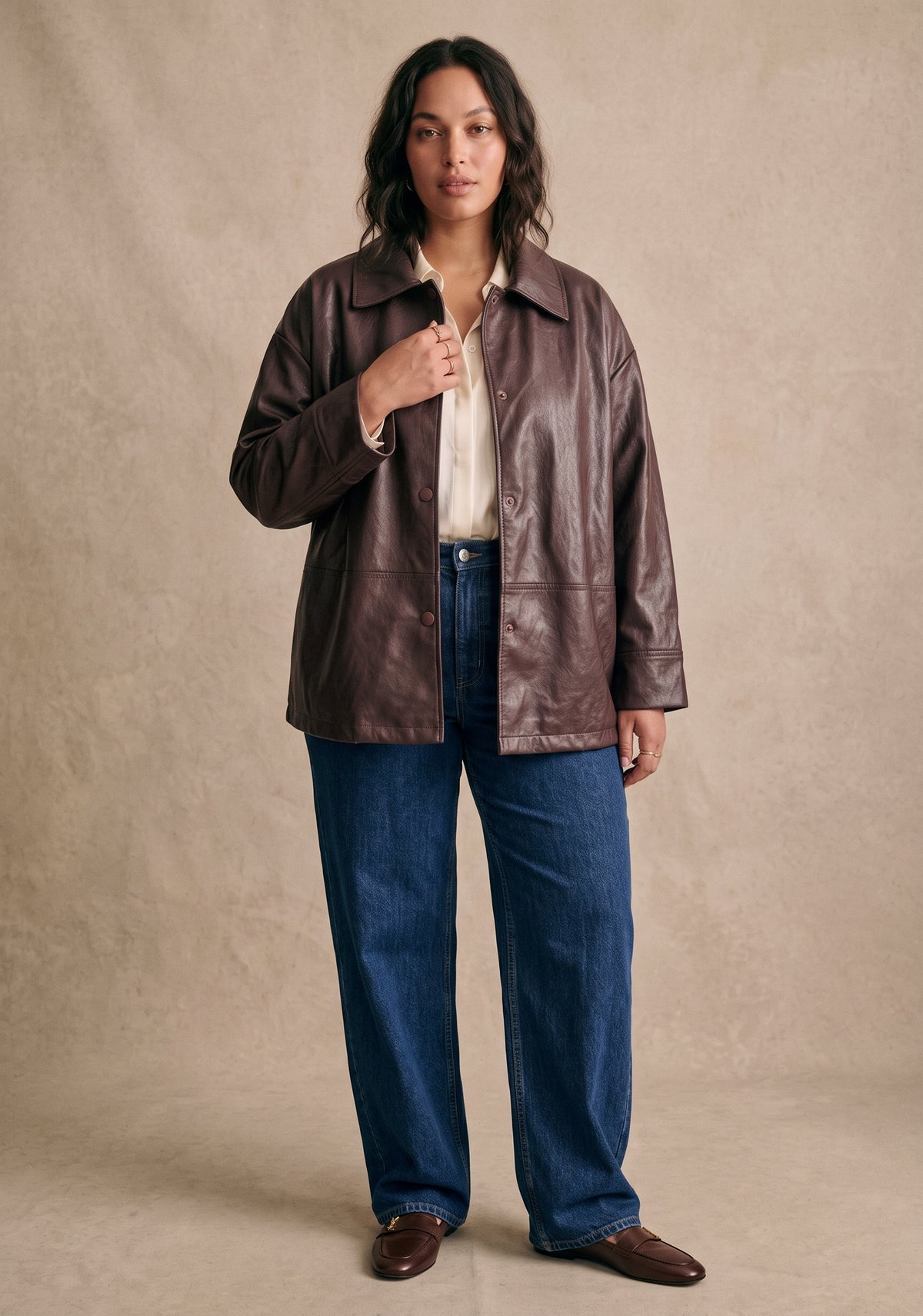 Curve - Veste oversize col chemise - Elvy