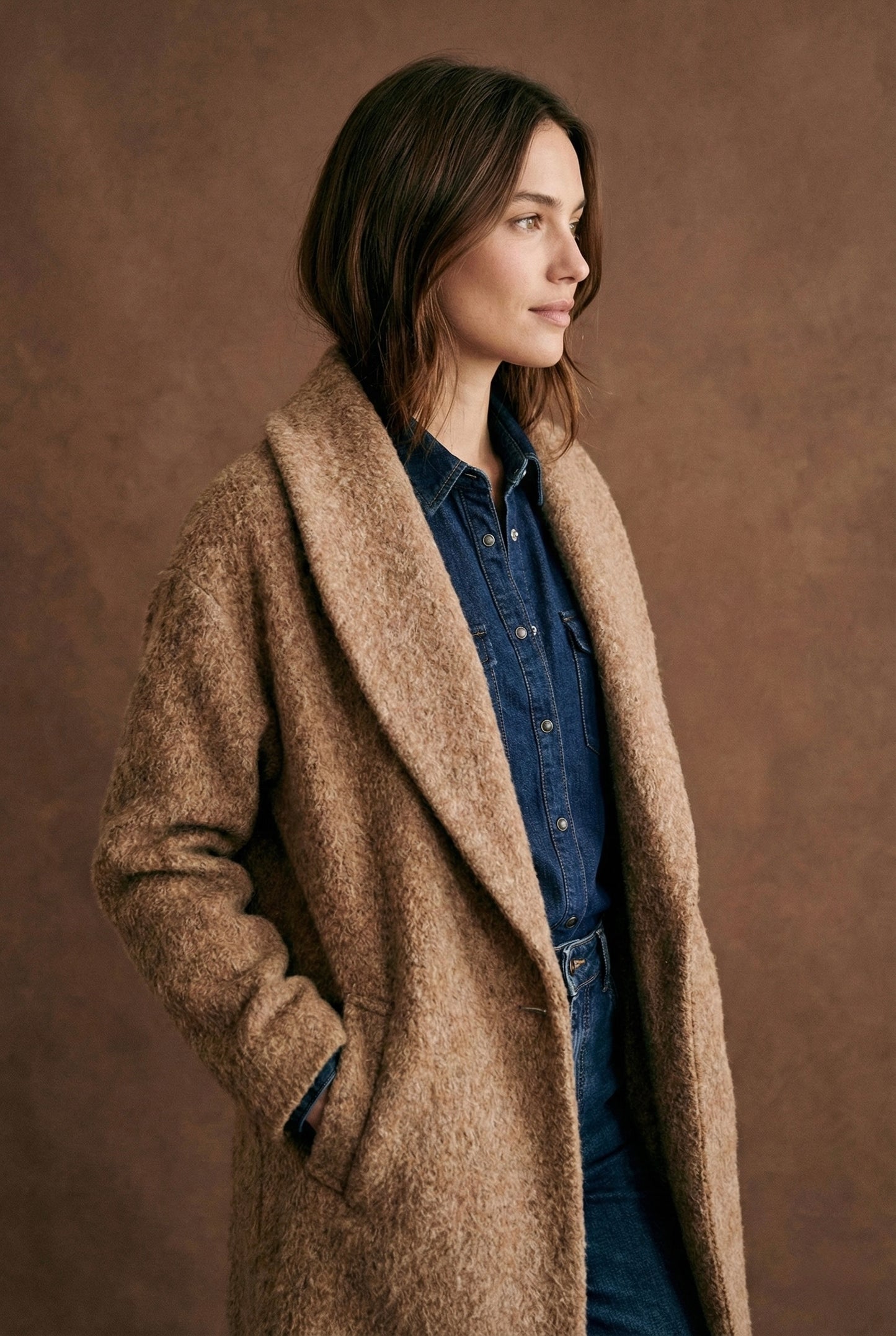 Manteau long en laine bouillie - Mylan