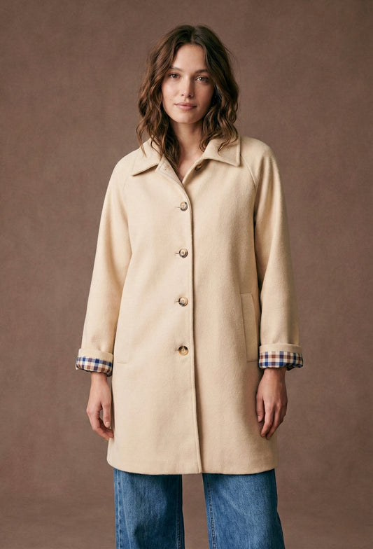 Manteau mi long doublure carreau - Cole