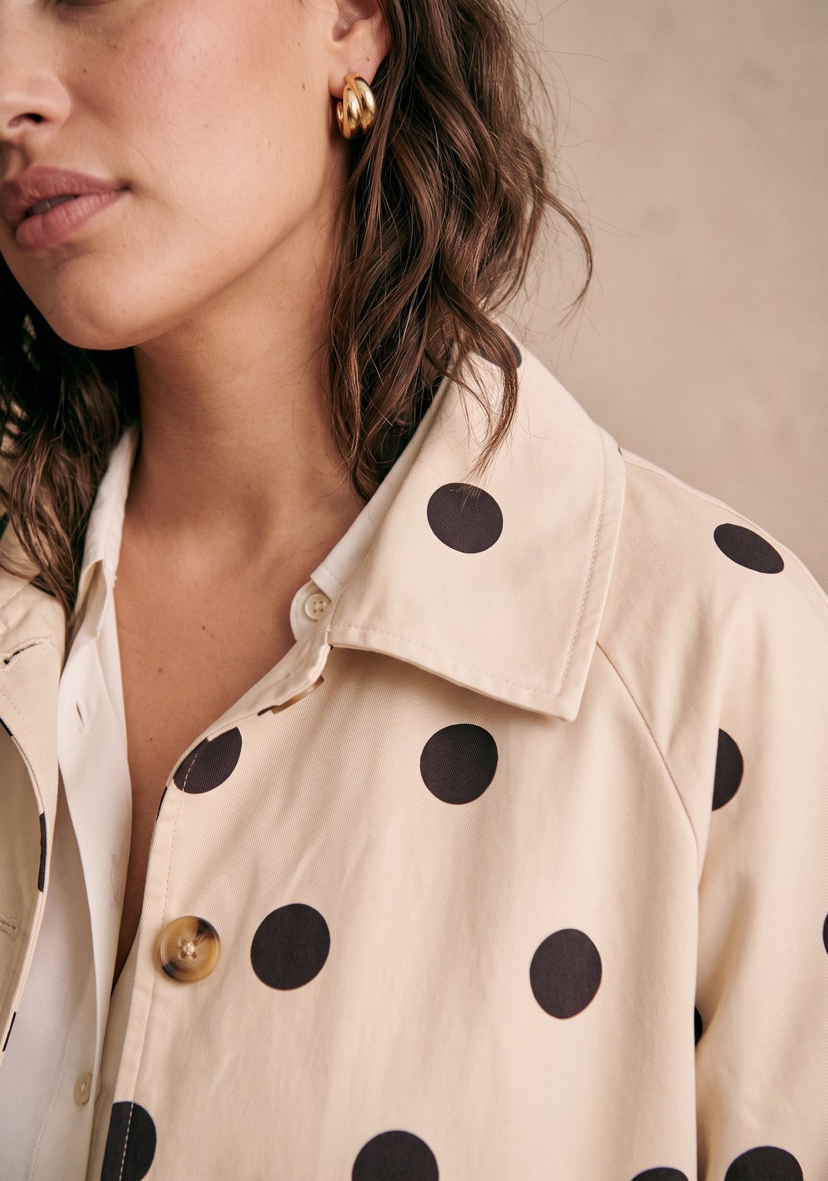 Curve - Veste à pois ample col chemise - Jenny