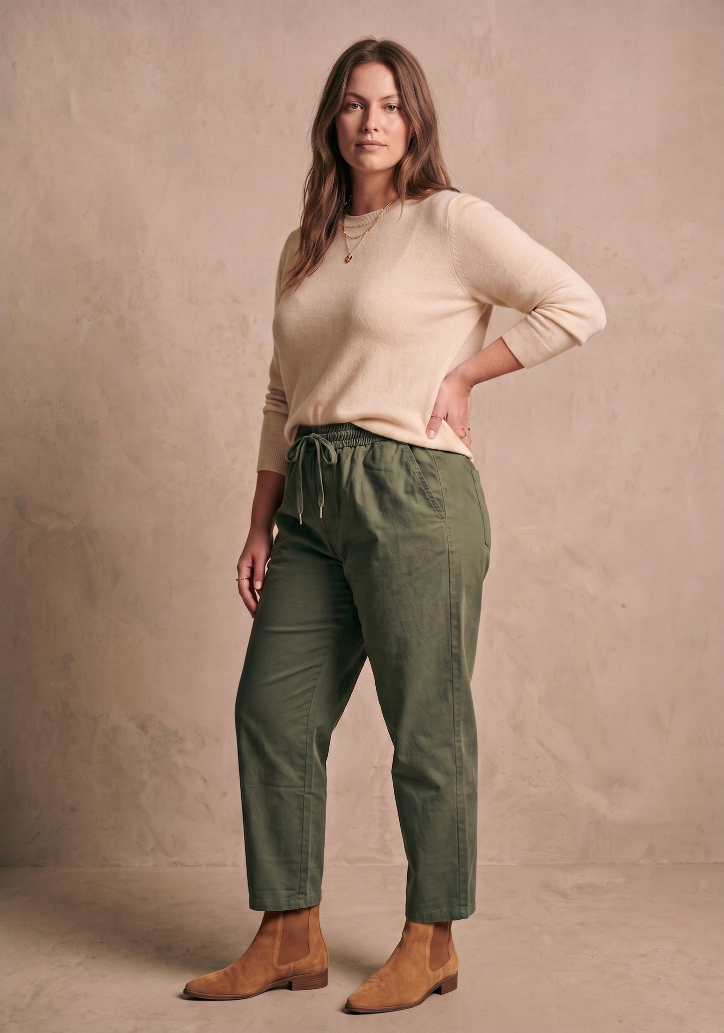 Curve - pantalon gabardine de coton coupe droite - Lola