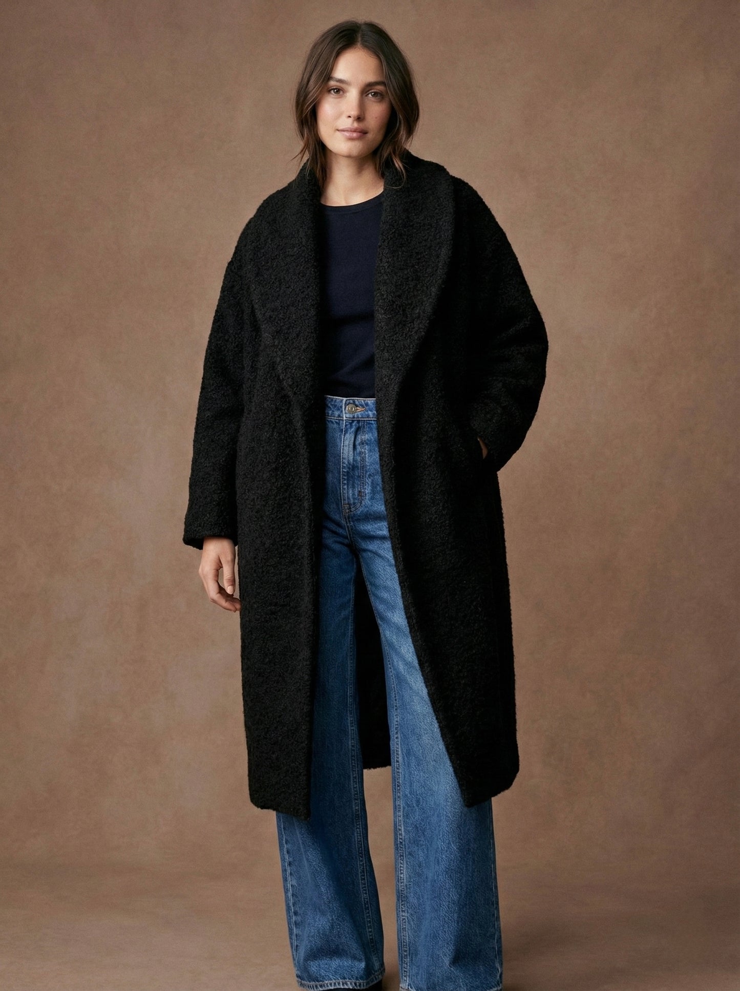 Manteau long en laine bouillie - Mylan