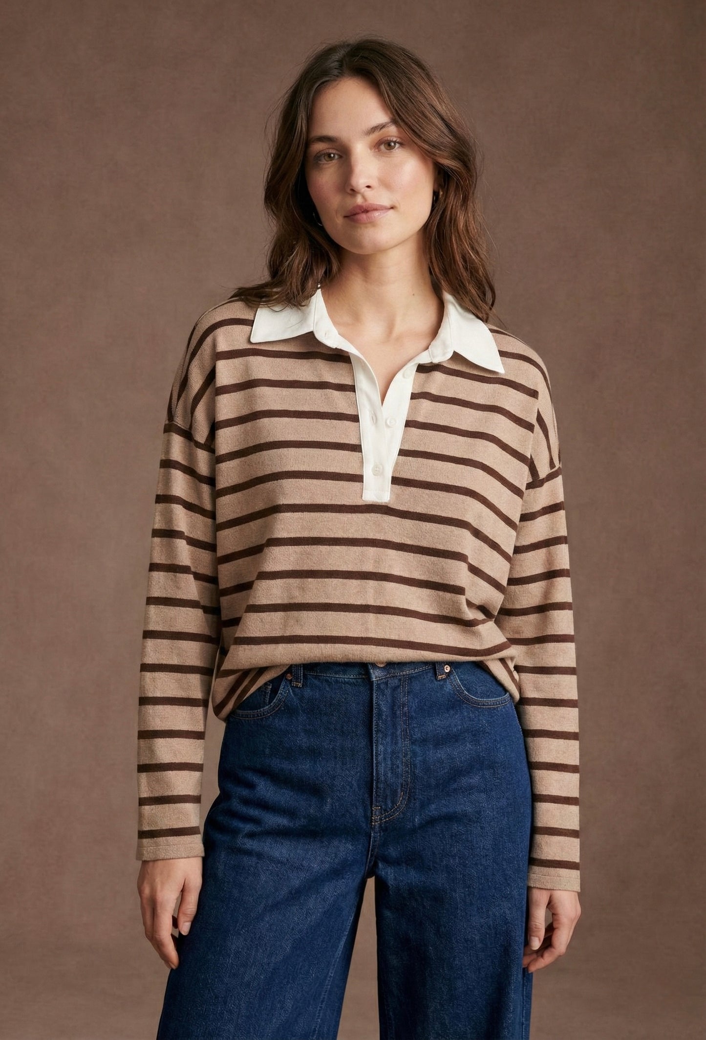 T-shirt rayé col chemise - Ellis