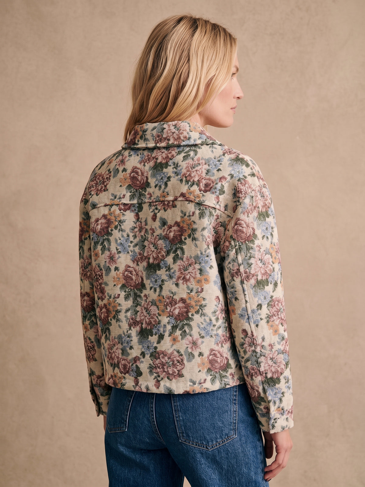 Veste jacquard floral - Capucine