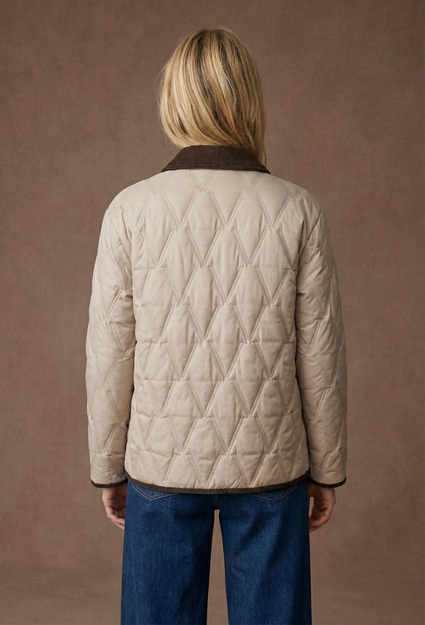 Veste matelassée à col velours côtelé - Avel