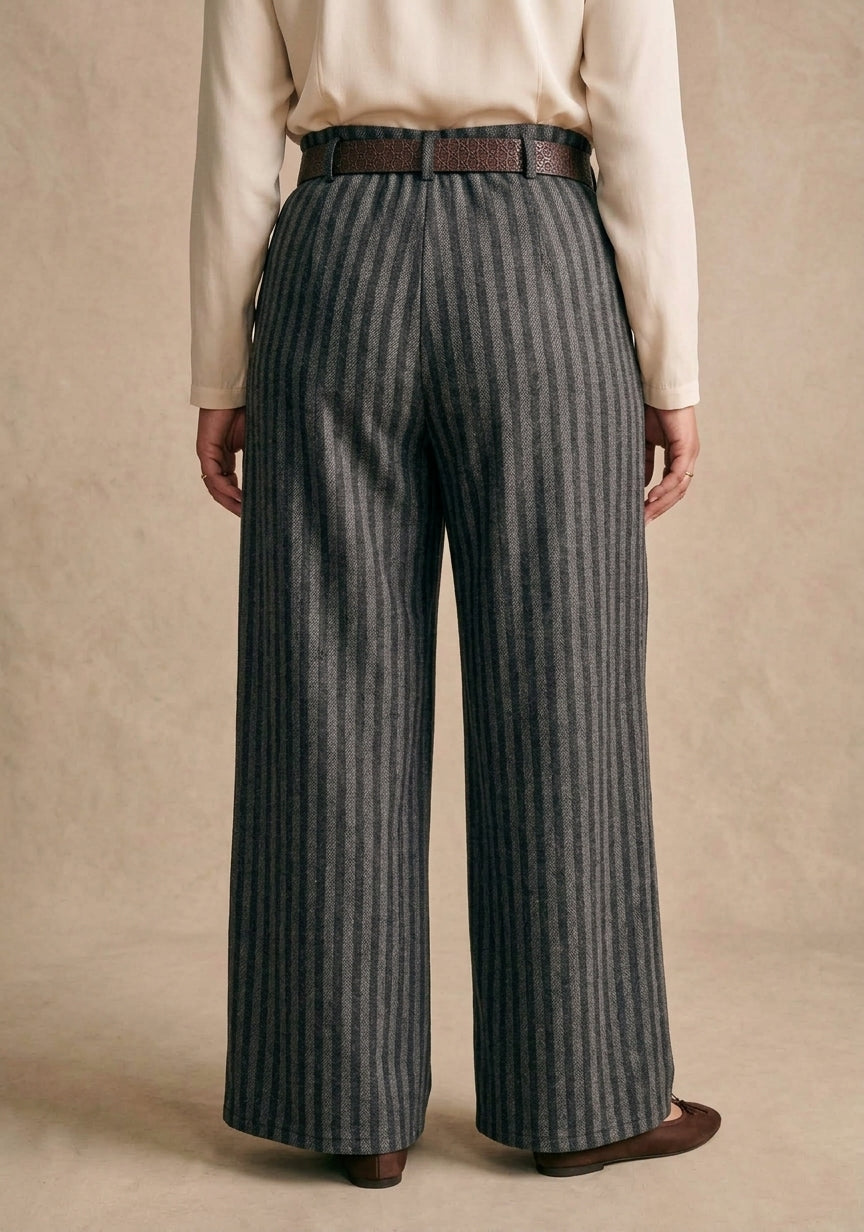 Curve - Pantalon large rayé taille haute - Ralph