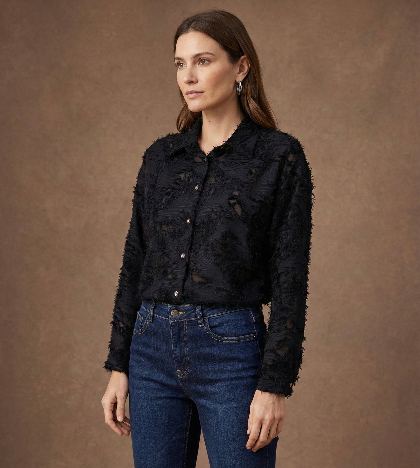 Chemise texturée à effet plumes - Lia