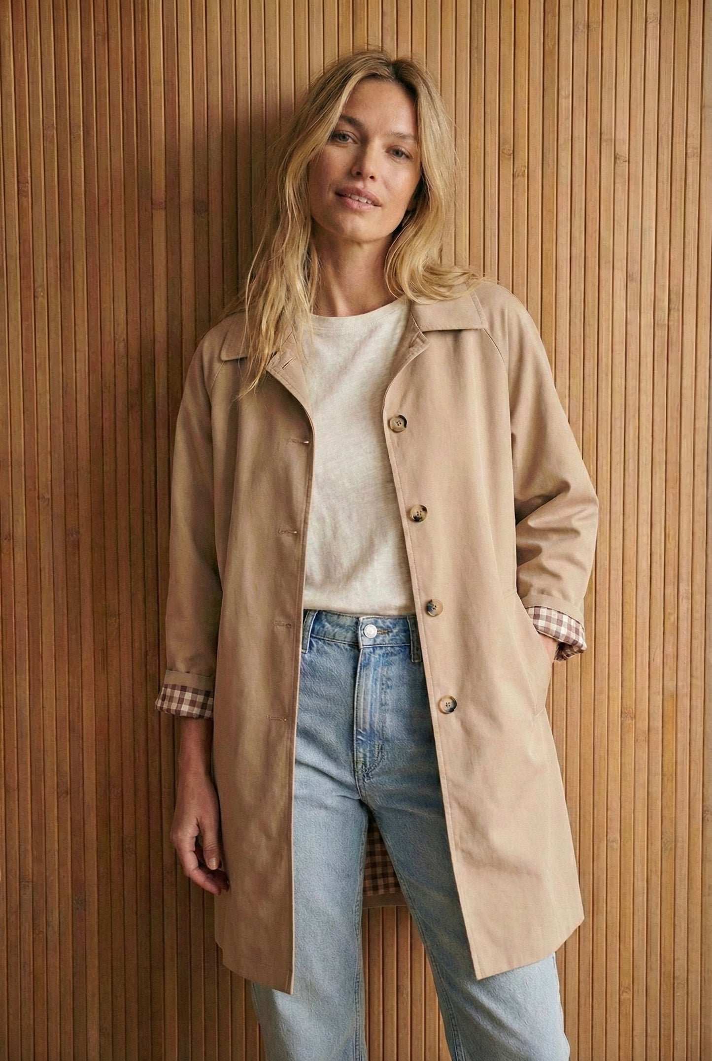 Trench mi-long doublure vichy - Clara