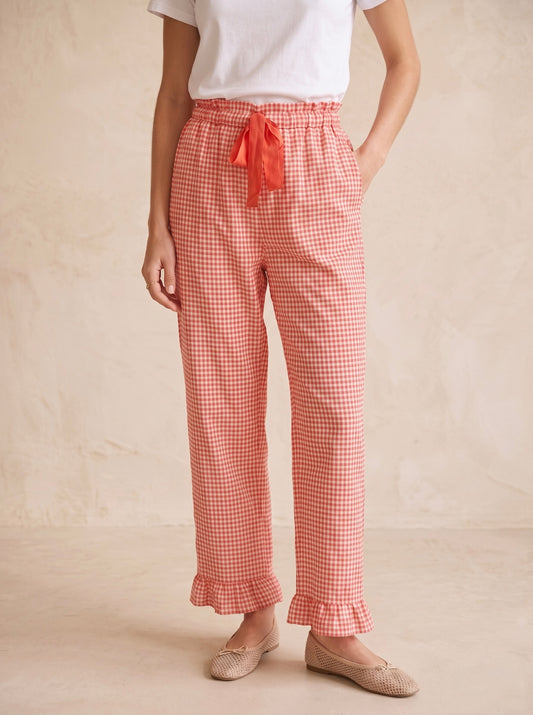 Pantalon vichy coton taille élastique - Chiara