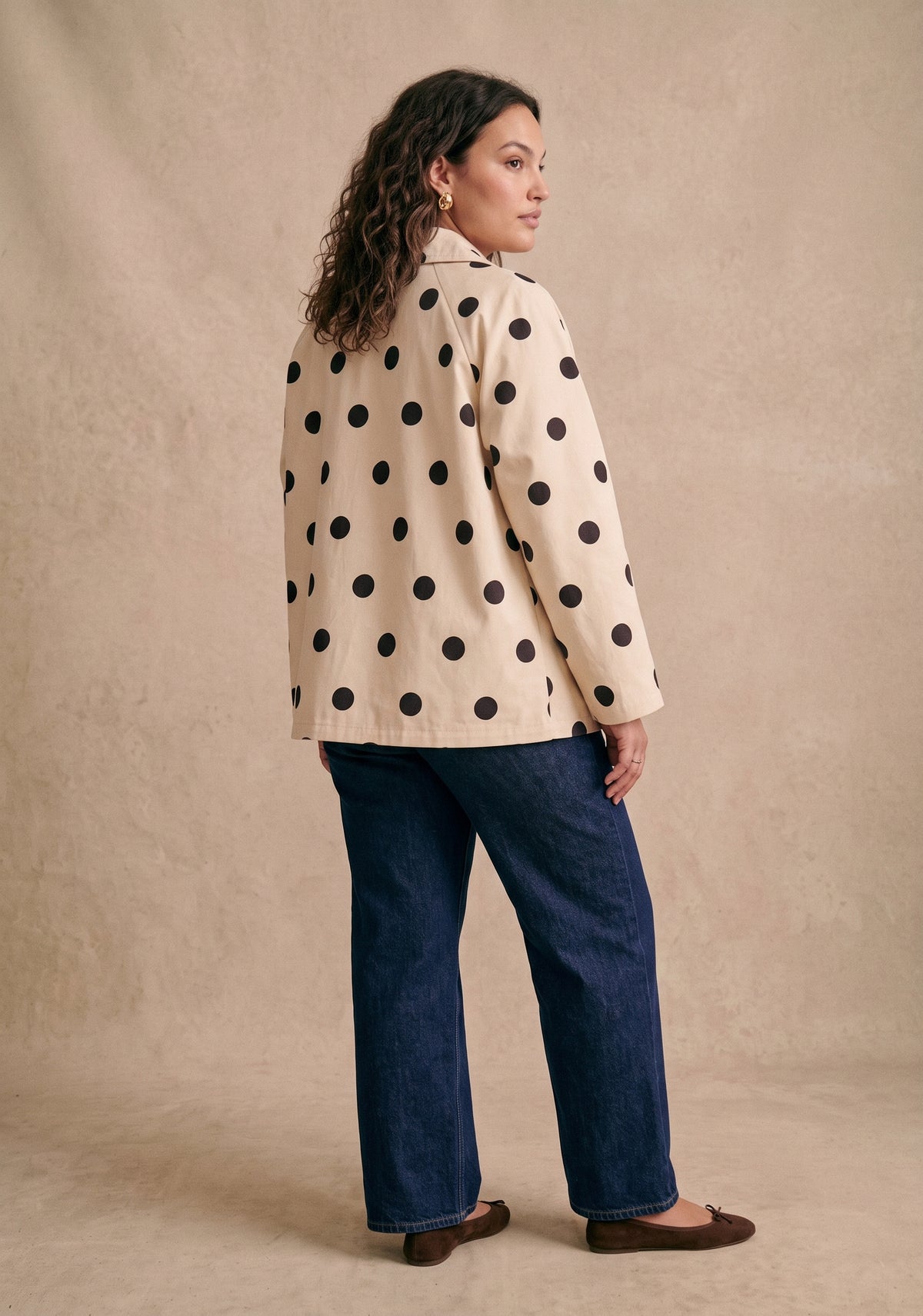 Curve - Veste à pois ample col chemise - Jenny