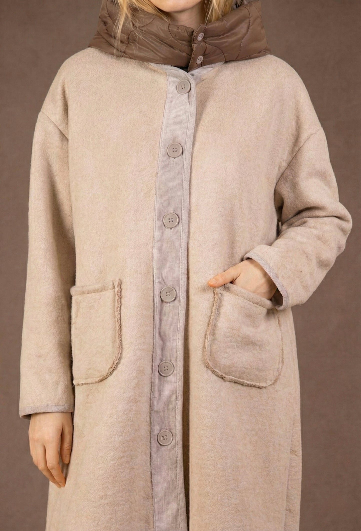 Manteau long en peau lainée - Soren