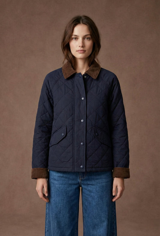 Veste matelassée col velours côtelé - Dany