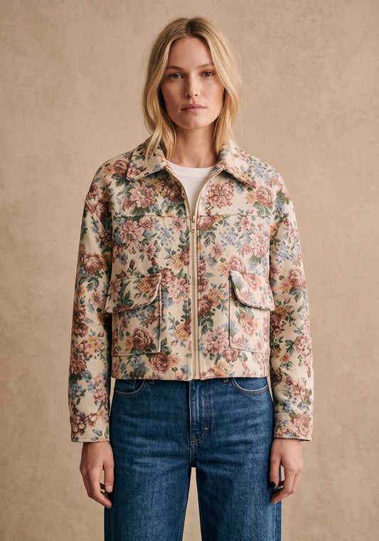Veste jacquard floral - Capucine