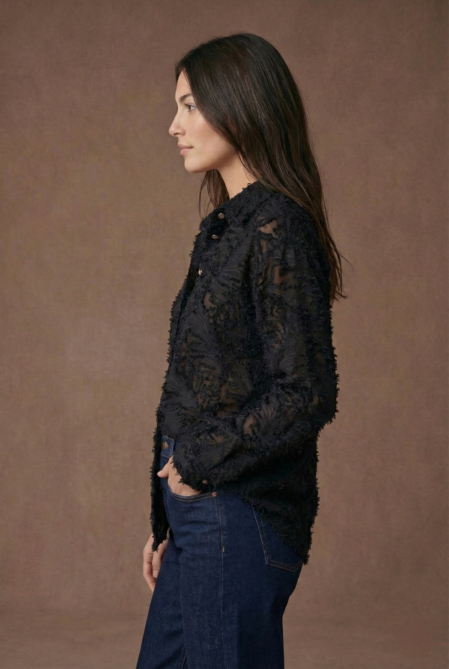 Chemise texturée à effet plumes - Lia