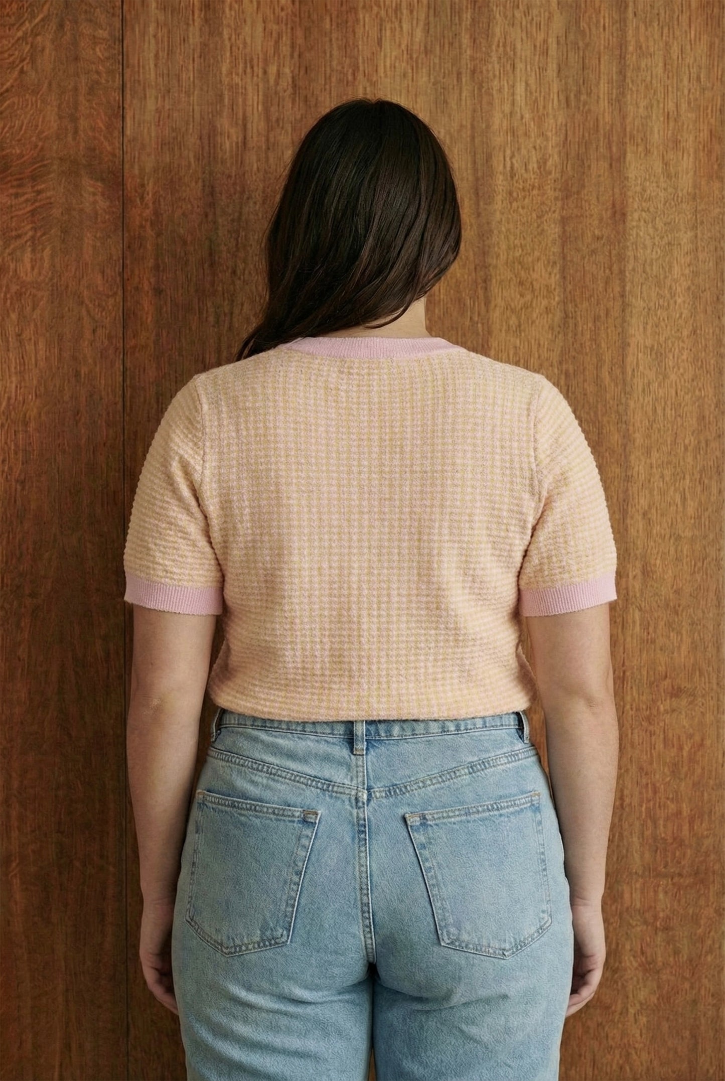 Curve - Tshirt maille bicolore carreaux - Eline