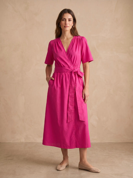 Robe chemise mi-longue en coton - Alma