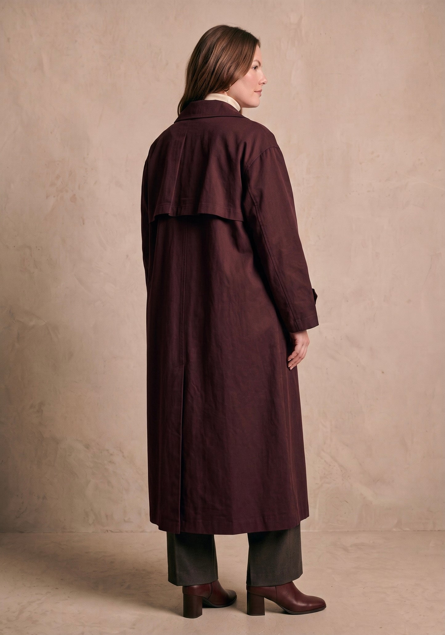 Curve - Veste longue en gabardine de coton - Mathilde