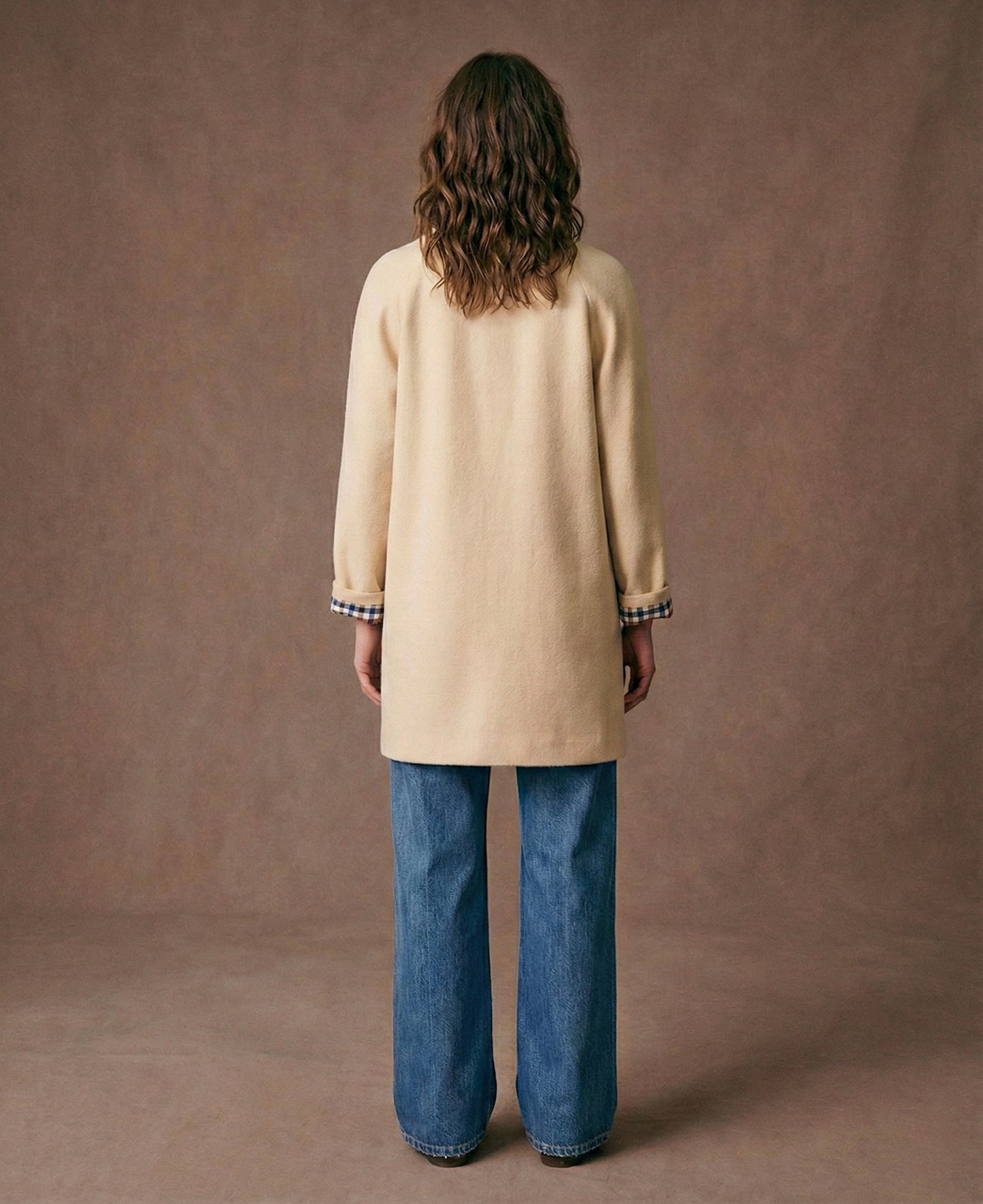 Manteau mi long doublure carreau - Cole