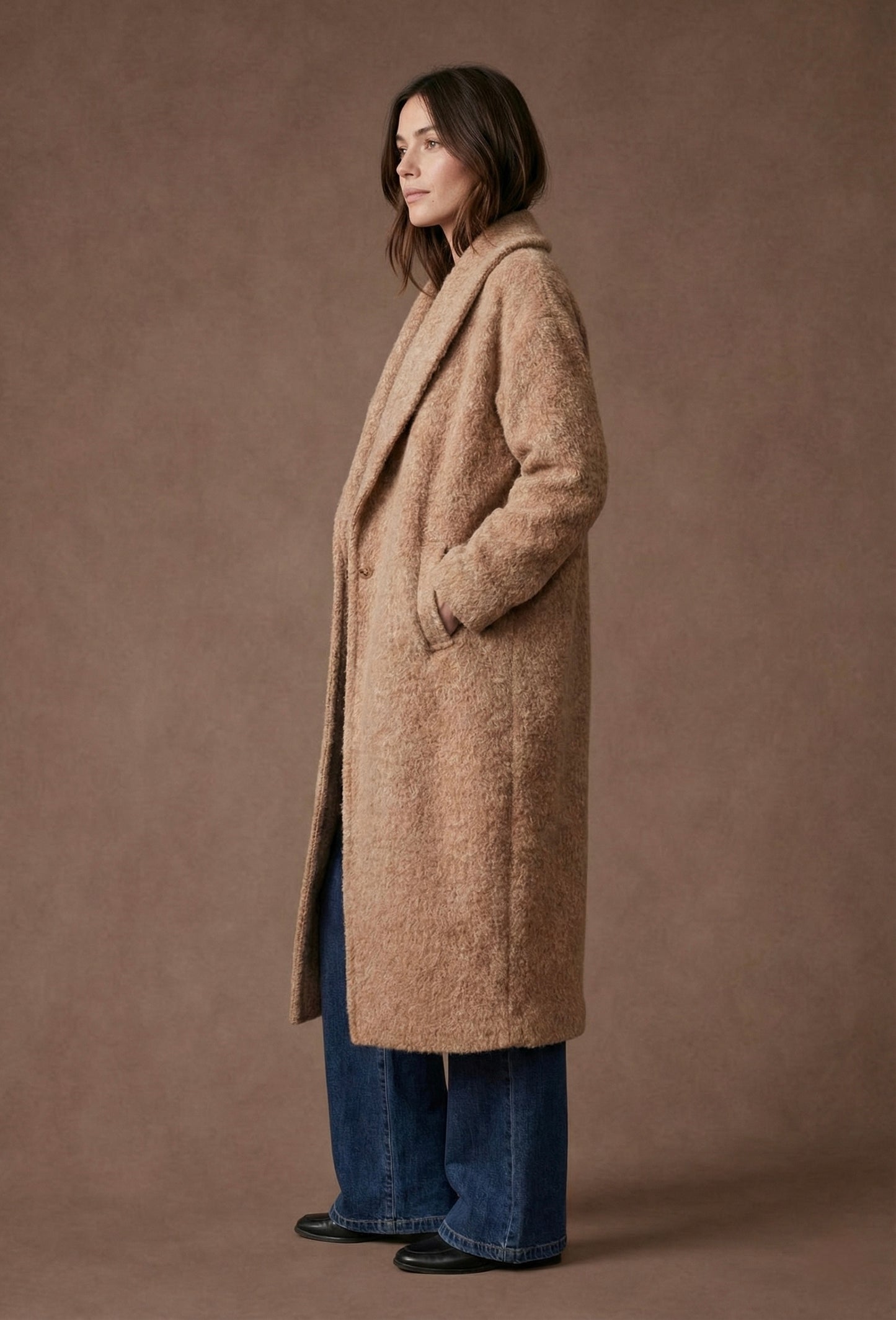 Manteau long en laine bouillie - Mylan