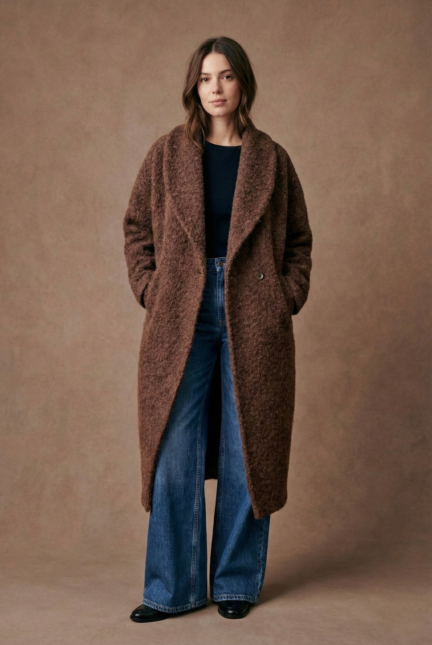 Manteau long en laine bouillie - Mylan