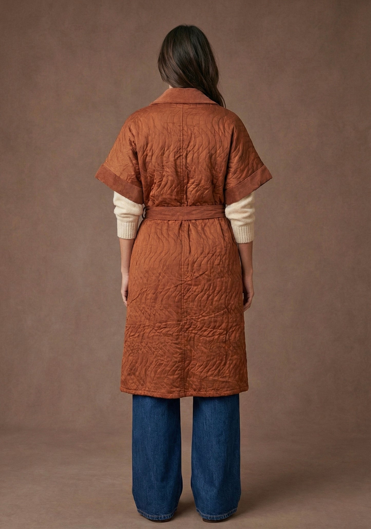 Manteau long matelassé avec ceinture - Maya