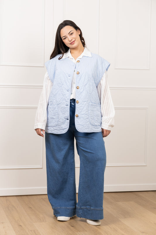 Gilet matelassée bleu - Ava