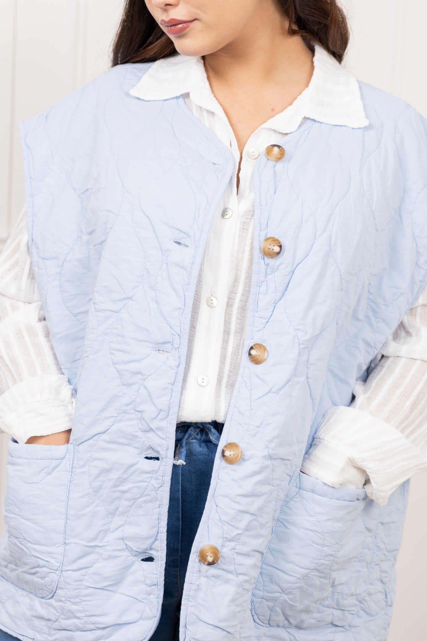 Gilet matelassée bleu - Ava