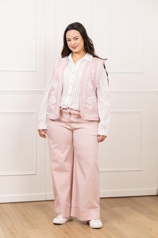 Gilet broderie rose - Kate