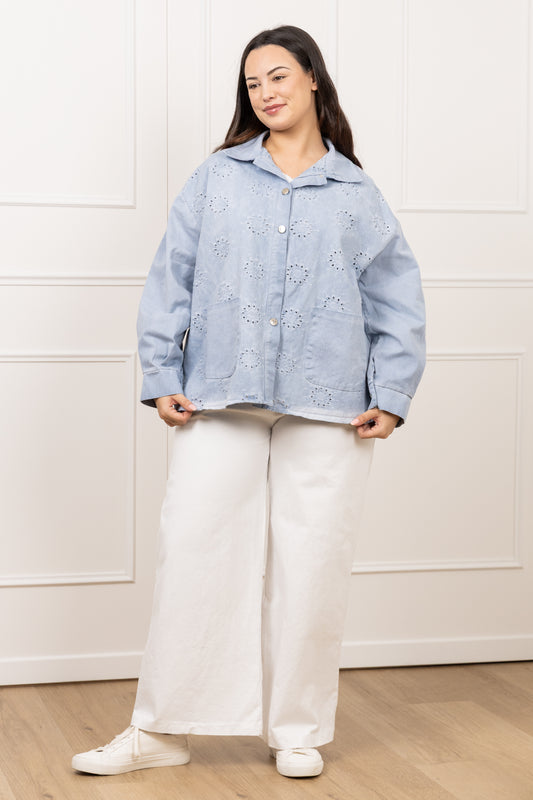 Veste broderie denim - Lia