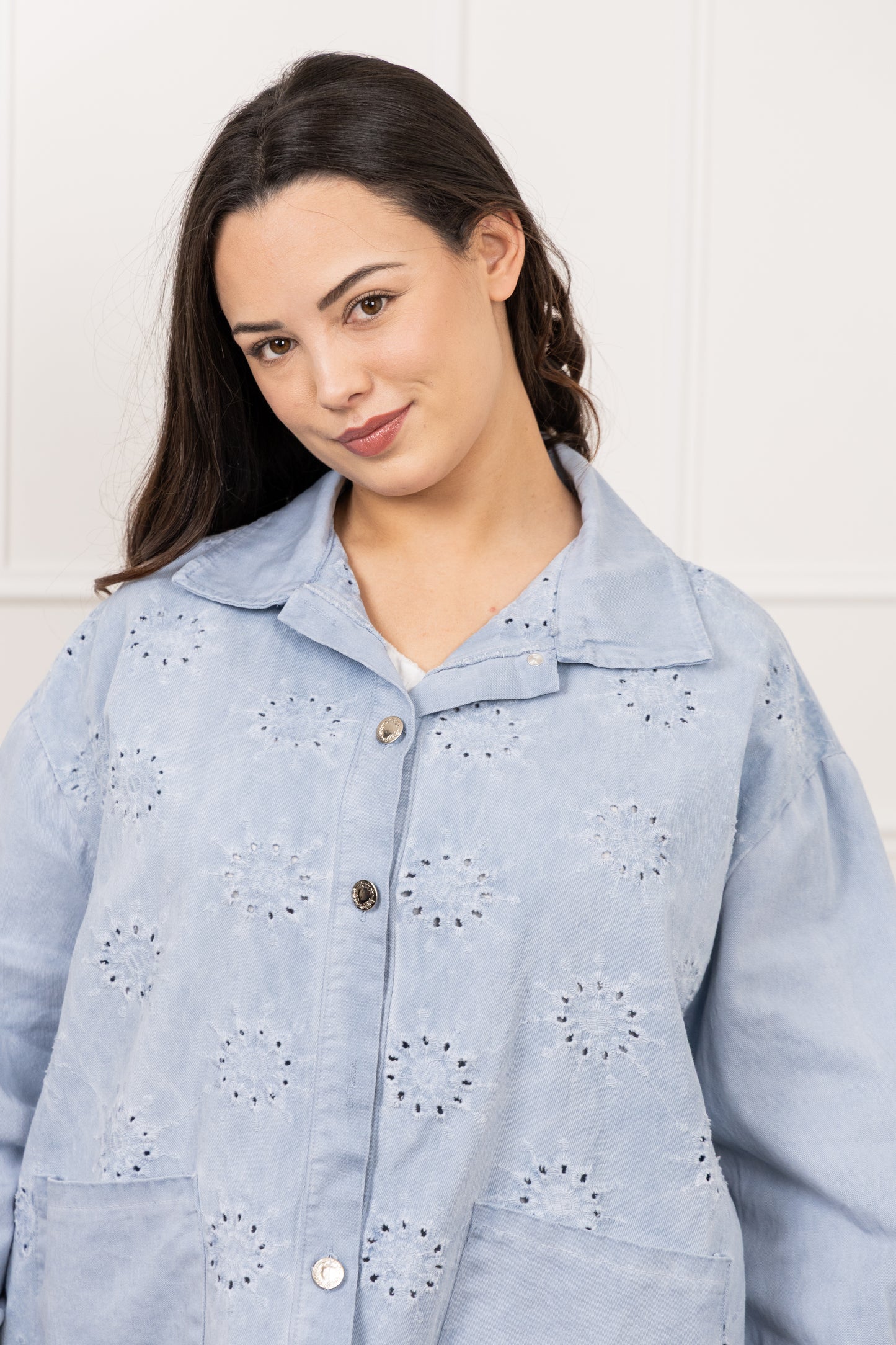 Veste broderie denim - Lia