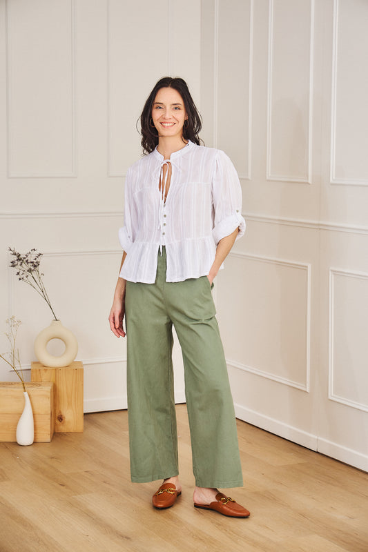 Blouse col noué blanche - Jade