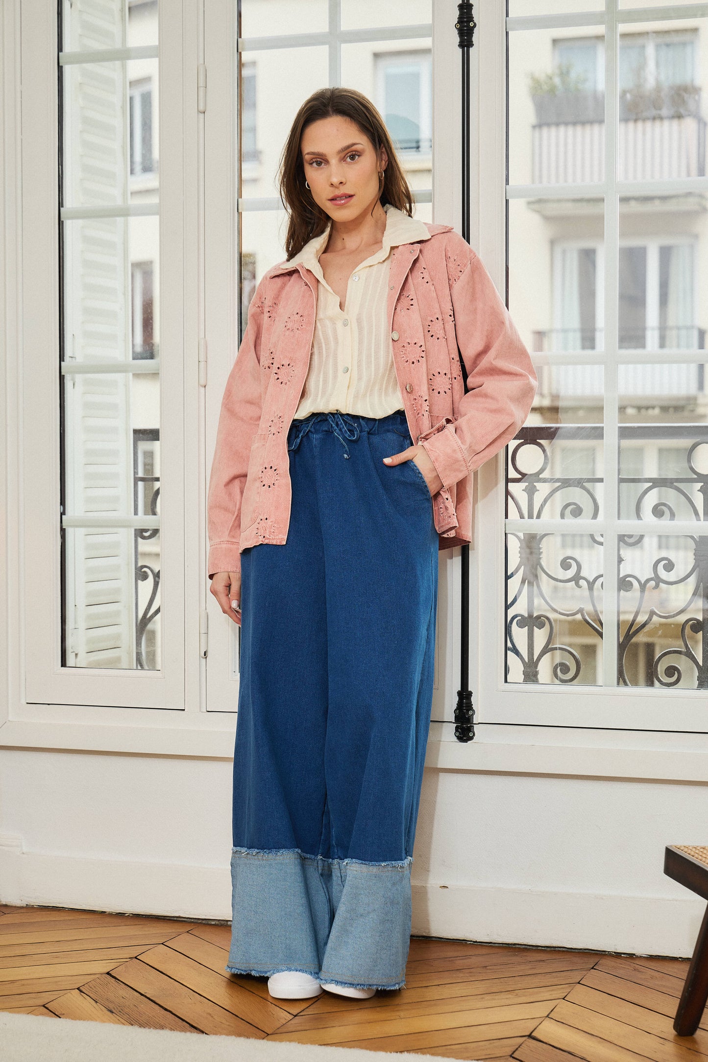 Veste broderie denim - Lia
